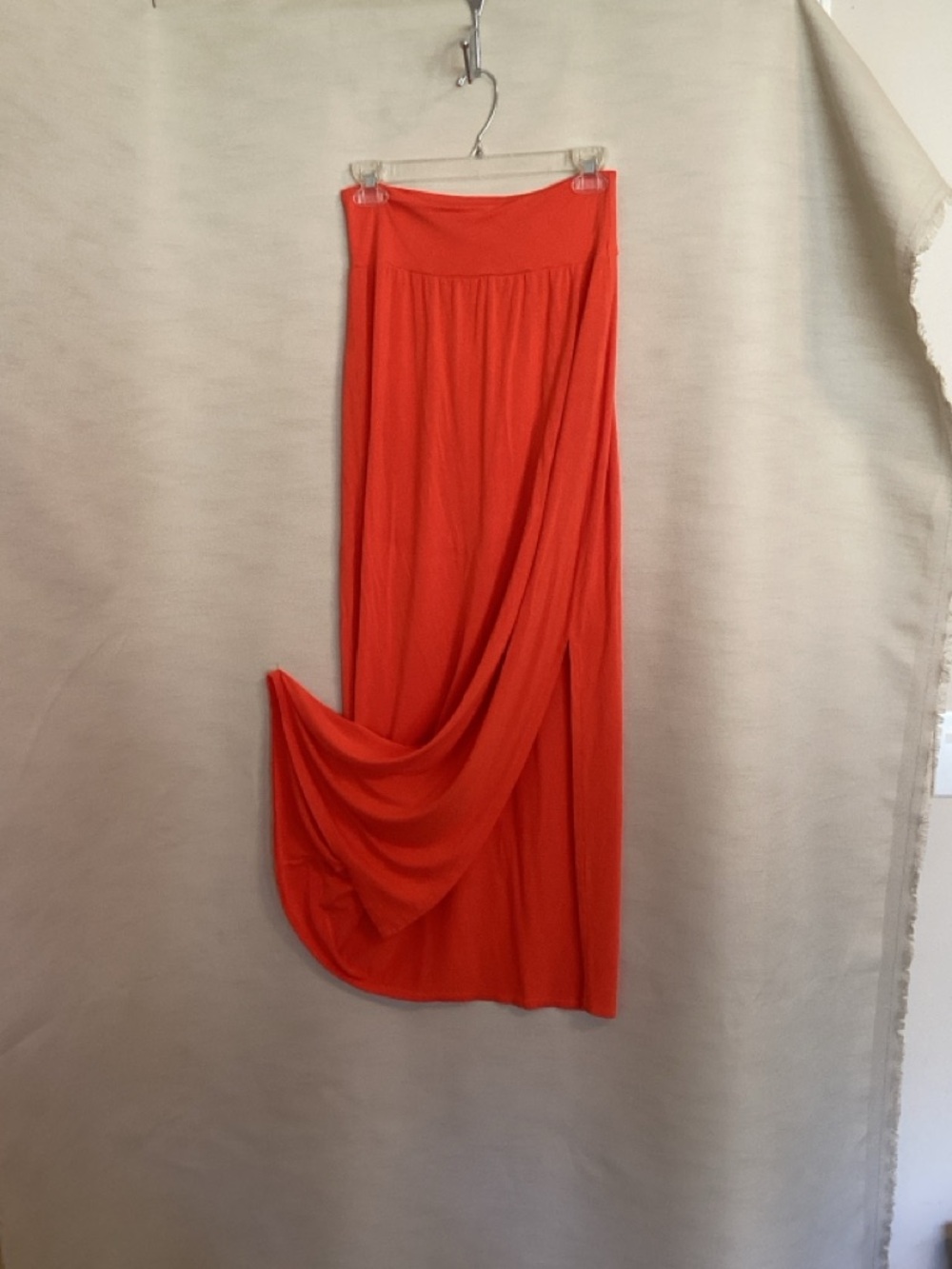Women's Orange Maxi Skirt with Comfort Waistband